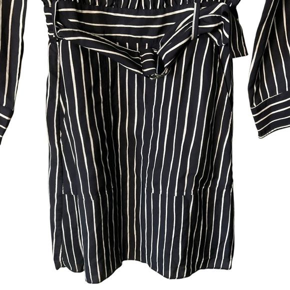 Club Monaco Black and White Wrap Dress with Mandarin Collar - Picture 4 of 9